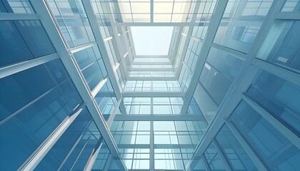 Fototapeta premium Isometric square bottom view from inside building