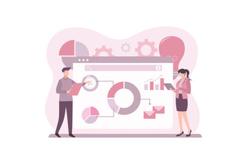 Business Strategy Flat Illustration Design