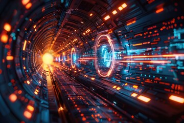 A computer screen with a red circle in the middle by AI generated image