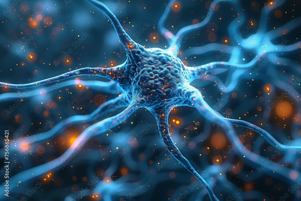 Poster nerve cell. background with selective focus and copy space
