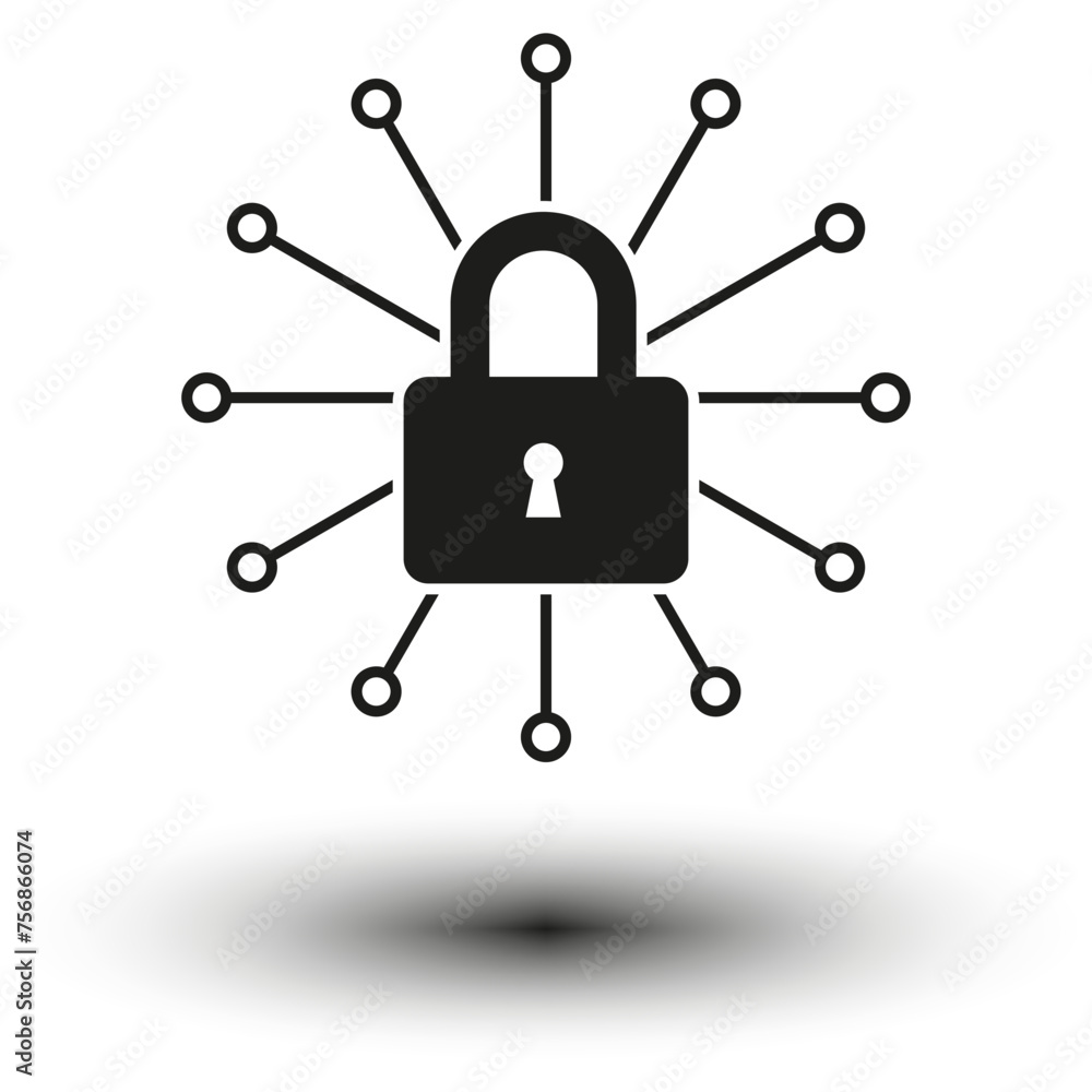 Poster digital data encryption lock icon. vector illustration. eps 10.