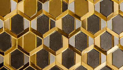 Vintage-style walls with abstract patterns in gold and silver