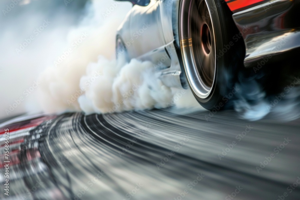 Aufkleber drifting and racing concept. background with selective focus and copy space