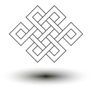 Endless Knot Auspicious Symbol. Vector illustration. EPS 10.