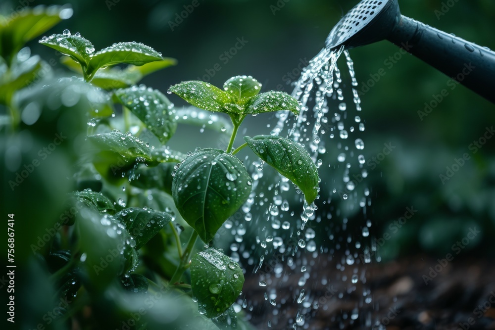 Poster watering and irrigation concept. backdrop with selective focus and copy space
