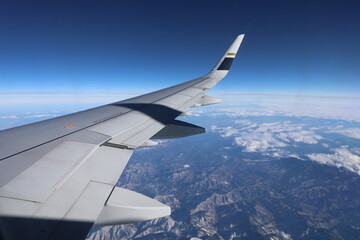 Fototapeta na wymiar View from window of plane.