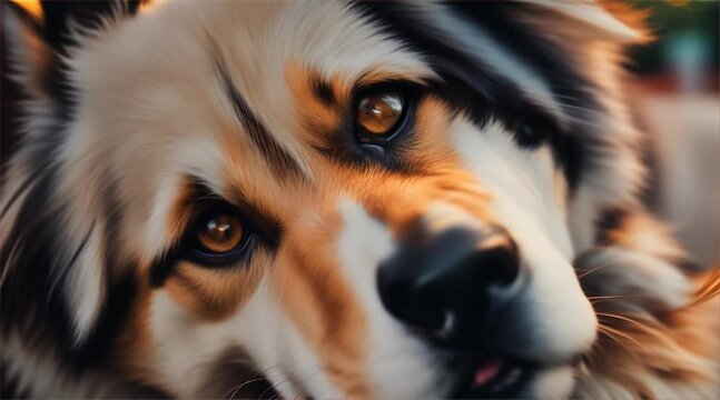 Close-up portrait of a cute white Border Collie puppy