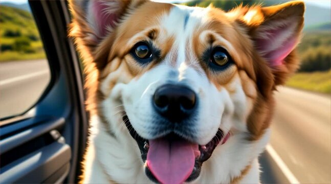 Happy White Beagle Puppy Portrait