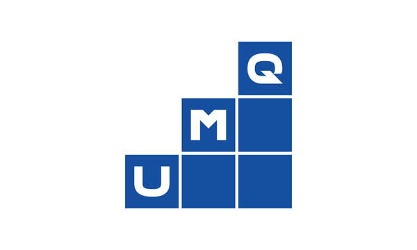 UMQ initial letter financial logo design vector template. economics, growth, meter, range, profit, loan, graph, finance, benefits, economic, increase, arrow up, grade, grew up, topper, company, scale