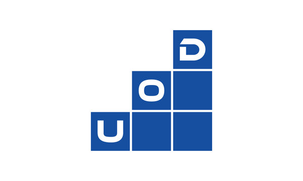 UOD initial letter financial logo design vector template. economics, growth, meter, range, profit, loan, graph, finance, benefits, economic, increase, arrow up, grade, grew up, topper, company, scale