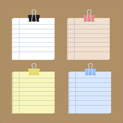 set of papers with binder clip