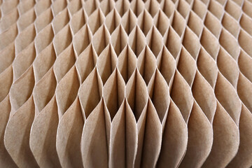 Honeycomb cardboard cells. Geometric background. texture of packaging parcel carton box    