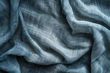 Texture, background, pattern. Silk fabric is transparent, blue. It has a beautiful smooth matte finish. Use this luxurious fabric for anything - from design to your projects.