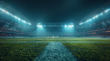 Empty stadium at night.