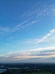 Aerial View of British Countryside Landscape of Northampton, England UK