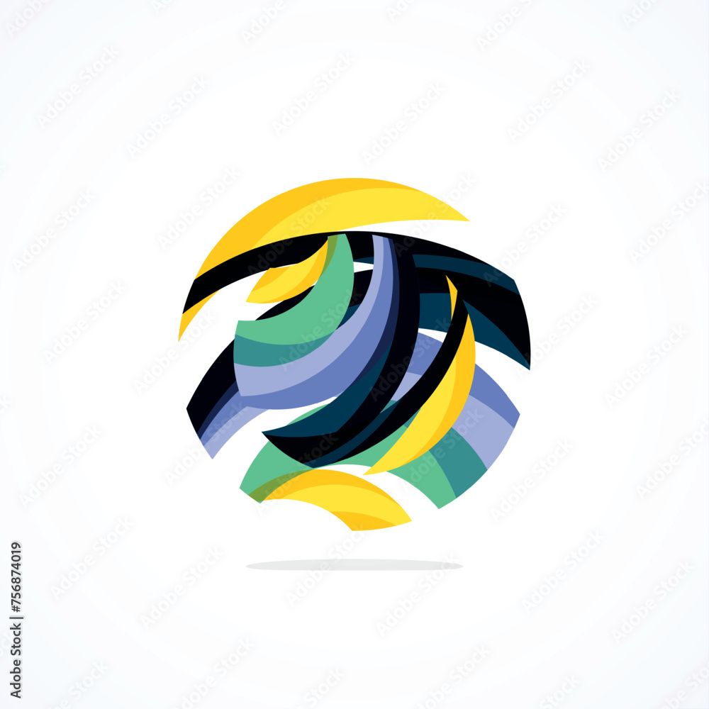 Poster Abstract circle logo - minimalist emblem, timeless and universal shape of circle. Unique logo represent range of brands and concepts, encapsulating simplicity and creativity in single, iconic image