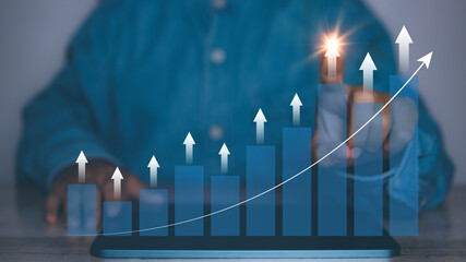 Businessman planning goal business success strategy chart target.