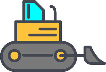 Bulldozer Vector Icon