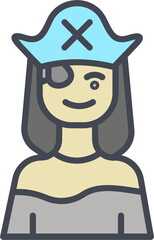 Female Pirate Vector Icon