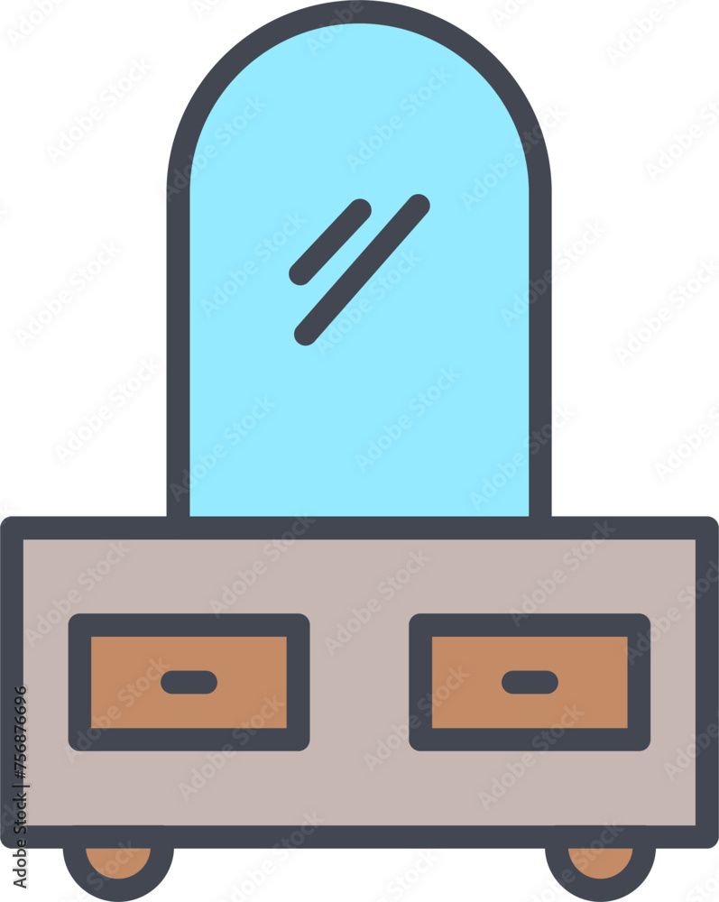 Poster Dressing Table Vector Icon