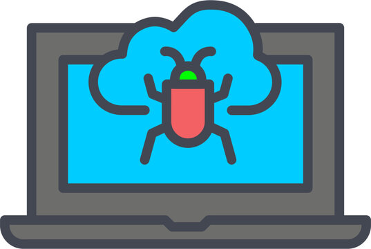 Bug Cloud Vector Icon