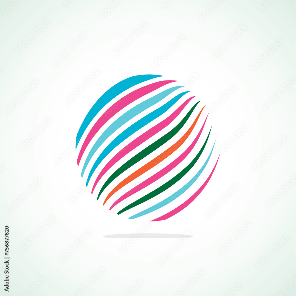 Poster Abstract circle logo - minimalist emblem, timeless and universal shape of circle. Unique logo represent range of brands and concepts, encapsulating simplicity and creativity in single, iconic image