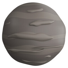 Mercury clipart flat design icon isolated on transparent background, 3D render astronomy and space concept