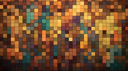 The pixel art background features a classic wood texture enhanced with a wide range of tones and colors, resulting in a visually stunning and unique design. The art skillfully combines various shades.