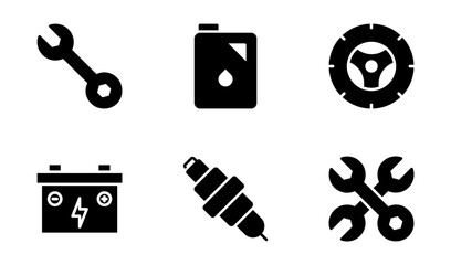car repair  icon symbol vector template collection - obrazy, fototapety, plakaty
