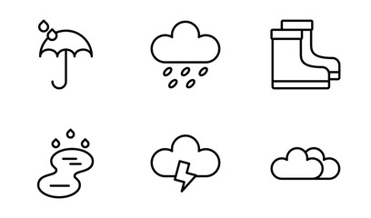 rainy season  icon symbol vector template collection