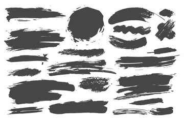 Foto op Aluminium Set of black paint  ink brush strokes  brushes  lines. vector elements © Bilal
