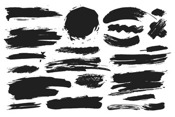 Set of black paint  ink brush strokes  brushes  lines. vector elements