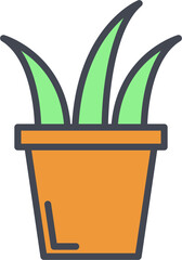 Grass Pot Vector Icon