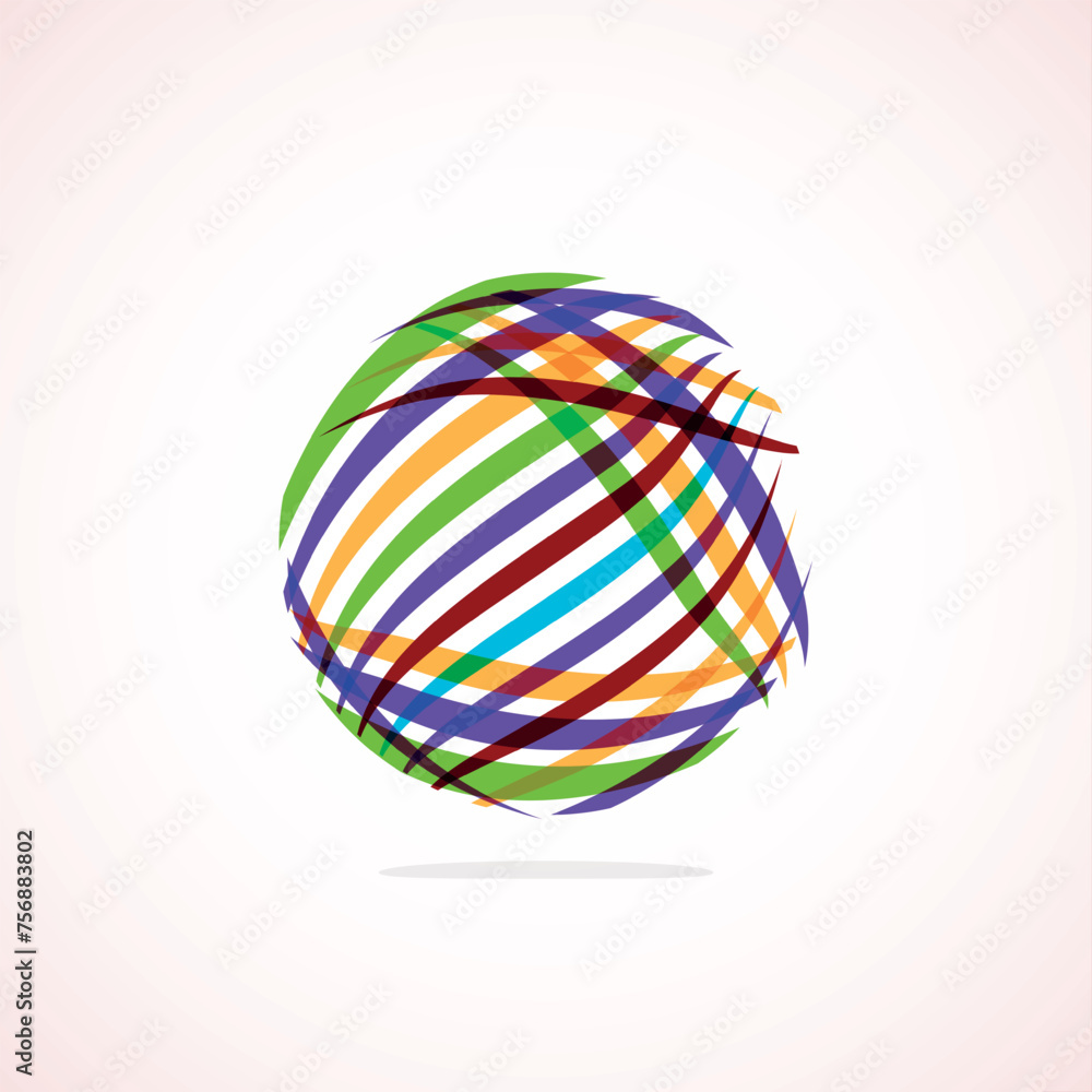 Poster Abstract circle logo - minimalist emblem, timeless and universal shape of circle. Unique logo represent range of brands and concepts, encapsulating simplicity and creativity in single, iconic image