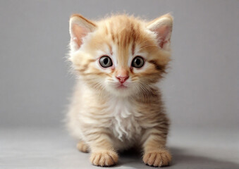 Obraz premium cute and adorable British kitten on white background. Generative AI