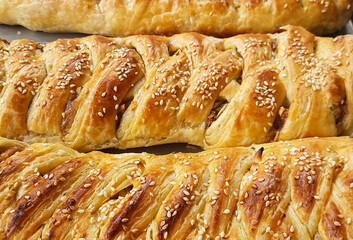 Banana strudel, famous for its crunchy, buttery-scented pastry shell that wraps banana slices inside. 