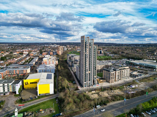 Obraz premium Aerial View Watford City of England 