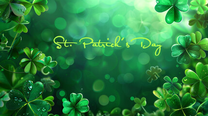 St patricks day background with clover 

