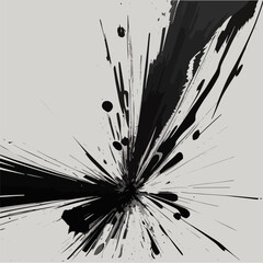 Ink splashes seamless pattern. Black and white spray texture.