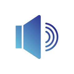 Sound user interface, interface Glyph Icon Blue and white color