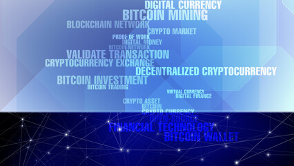 Money in world of cryptocurrency background on bitcoin digital finance revolution