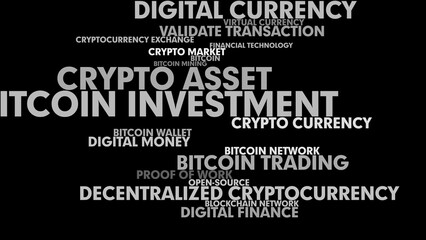 Crypto currency bitcoin on black background high blockchain network, low business income, wealth worth spot market