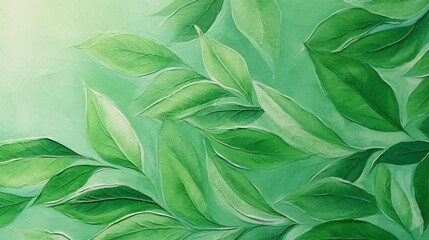 Obraz premium a bright green painting of leaves