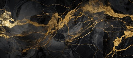 Black Marble with Gold Texture