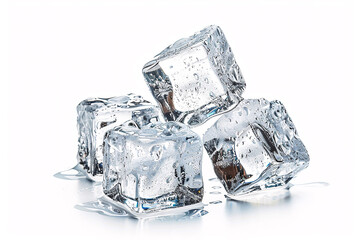 Ice cubes, isolated on white background
