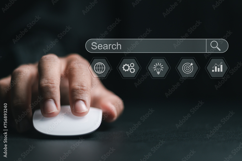 Poster seo concept, promoting ranking traffic on website and optimizing your website to rank in search engi