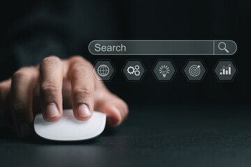 SEO concept, Promoting ranking traffic on website and optimizing your website to rank in search...