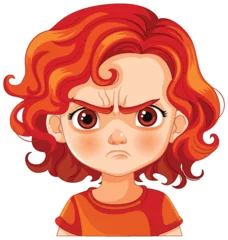 Foto op Plexiglas Vector illustration of a child showing anger © GraphicsRF