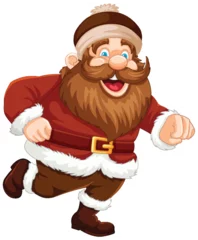 Tuinposter Cartoon of a cheerful man dressed as Santa Claus. © GraphicsRF