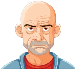 Foto op Plexiglas Vector illustration of a displeased elderly man. © GraphicsRF